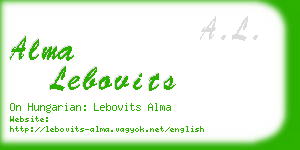 alma lebovits business card